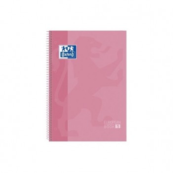 CUADERNO ESPIRAL LINEAS MICROPERFORADO 1 BANDA DINA4 NOTEBOOK 1 80 HOJAS TAPA EXTRADURA ROSA CHICLE OXFORD 400078124