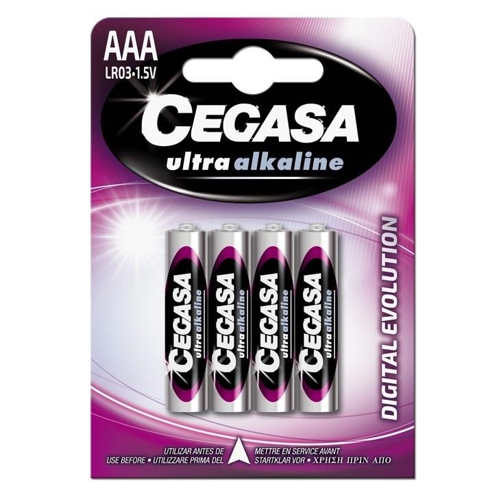 PILAS AAA LR03 ALCALINA CEGASA ALCALINA  ULTRA BLISTER 4 UNIDADES