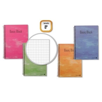 CUADERNO ESPIRAL 8º CUADRICULA 4X4 80 HOJAS