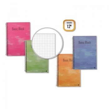 CUADERNO DE NOTAS ESPIRAL 12º 80H TBB CUADRO 4X4