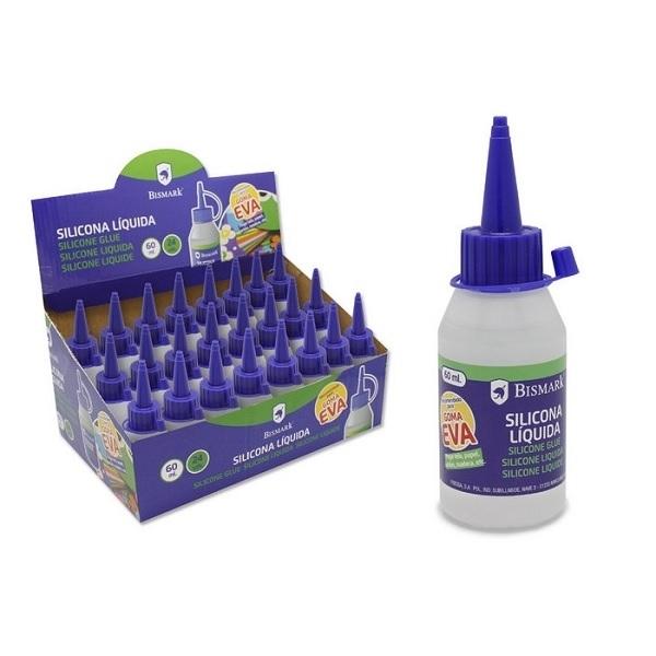 COLA DE SILICONA LIQUIDA GOMA EVA BISMARK 60ML ( 24 )