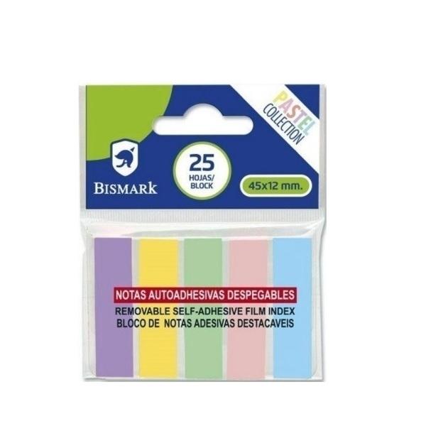 BANDERITAS DE SEÑALIZACION SEÑALES PASTEL EN BLISTER 12X43( 5COLORES )