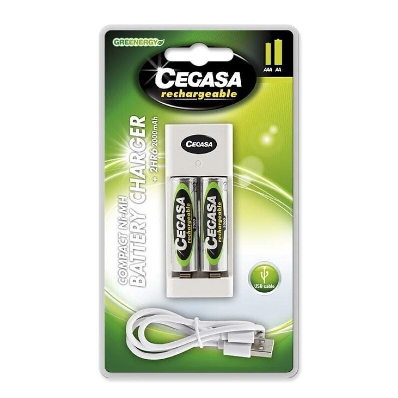 CARGADOR DE PILAS CEGASA AA AAA COMPACT 2HR6 2000 MAH
