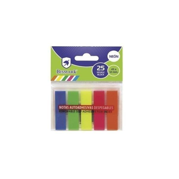 BANDERITAS DE SEÑALIZACION NEON EN BLISTER 12X43( 5COLORES )