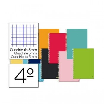 CUADERNO ESPIRAL MICROPERFORADO Y TROQUELADO DINA5 CUADRICULA 5X5 TAPA BLANDA PACSA 16215