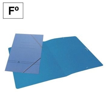 CARPETA GOMAS CARTON AZUL FOLIO SIN SOLAPAS