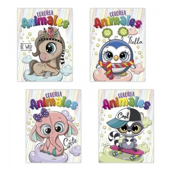 LIBRO COLOREA ANIMALES GLITTER SALDAÑA CPC212