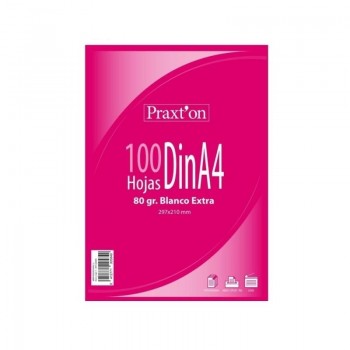 PAPEL DINA4 80GR BLANCO 100H LISO PRAXTON