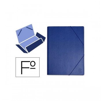 CARPETA DE GOMAS CON BOLSA FOLIO AZUL KARMAN