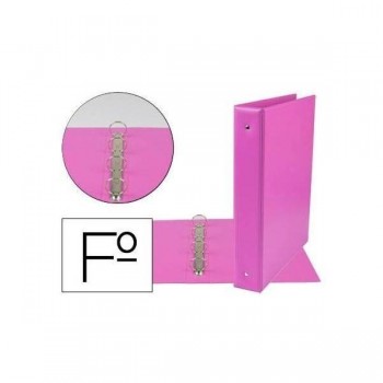 CARPETA 4 ANILLAS 40MM FOLIO PVC SARO FUCSIA 2424/G FUC